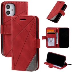 Mobigear Rhombus iPhone 12 Mini Étui Portefeuille - Rouge