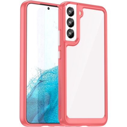 Mobigear Crystal Coque Samsung Galaxy S23 Plus Coque arrière Rigide - Transparent / Rouge