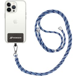 Mobigear Lanyard - Cordon de téléphone universel ajustable en Nylon - Noir / Bleu / Baby Blue