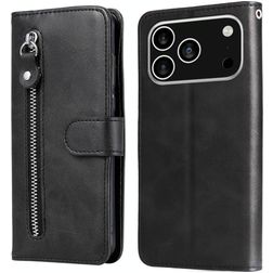 Mobigear Zipper Housse iPhone 17 Pro Etui Porte-Monnaie - Noir