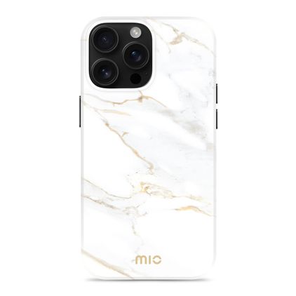 MIO iPhone 16 Pro MagSafe Plastique rigide Coque arrière - White Marble