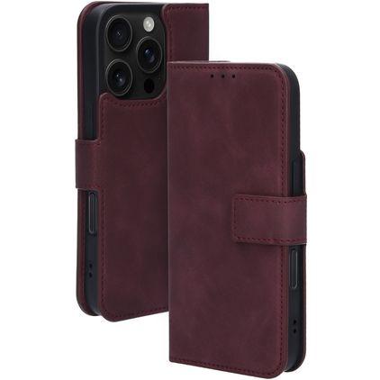 Mobiparts Classic Wallet MagSafe iPhone 16 Pro Étui Portefeuille - Velvet Red