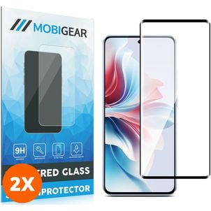 Mobigear Premium OPPO Reno 11F Verre trempé Protection d'écran - Compatible Coque - Noir (Lot de 2)