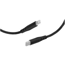 Mobiparts Braided - Câble USB-C vers Apple Lightning MFI 1 mètre - Noir