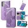 Mobigear Butterfly Housse Motorola Moto G52 Etui Porte-Monnaie - Violet