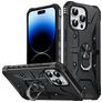 Mobigear Armor Ring Coque iPhone 14 Pro Coque arrière Rigide Anti-Chocs avec Anneau-Support - Noir