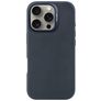 Decoded Coque iPhone 16 Pro MagSafe Coque arrière en Cuir Véritable - Bleu Marin