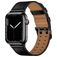 Mobigear Milano Bracelet Cuir pour Apple Watch Fermeture boucle ardillon - 42/41/40/38 mm - Noir