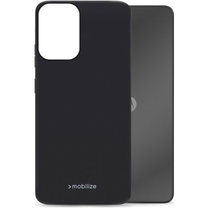 Mobilize Rubber Gelly Coque Motorola Moto E14 Coque arrière en TPU Souple - Noir