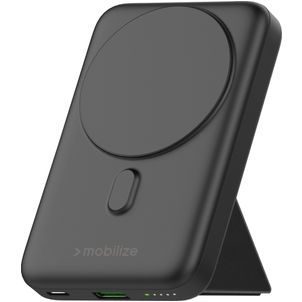 Mobilize Magnetic Wireless Stand - Batterie externe Double USB / USB-C 10.000 mAh Power Delivery 15W - Compatible MagSafe - Noir