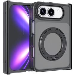 Mobigear Shockproof Coque iPhone Duo MagSafe Coque arrière Rigide avec Support Amovible - Noir