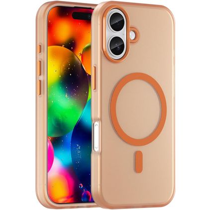 Mobigear Shockproof iPhone 17 MagSafe Plastique rigide Coque arrière - Orange