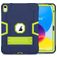 Mobigear ShieldStand Coque iPad 10 (2022) Coque arrière en Plastique rigide,Silicone + Support Amovible - Vert / Bleu Marin