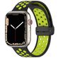 Mobigear Sport Plus Mag Bracelet Silicone Apple Watch Fermeture magnétique - 42/41/40/38 mm - Noir / Vert
