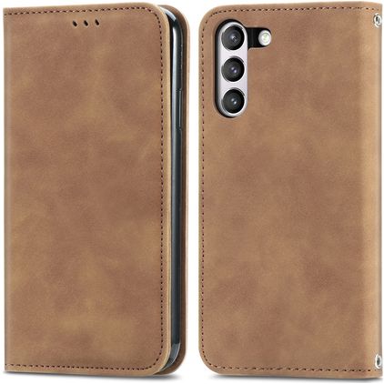 Mobigear Retro Slim Samsung Galaxy S21 FE Étui Portefeuille - Marron