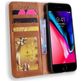 Mobigear Sensation Housse iPhone SE (2022) Etui Porte-Monnaie - Cognac
