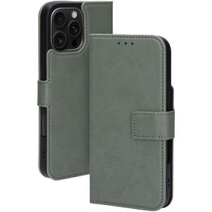 Mobiparts Classic Wallet MagSafe Housse iPhone 16 Pro Max MagSafe Etui Porte-Monnaie - Stone Green