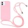 Mobigear Lanyard iPhone 16 Coque avec cordon en Silicone - Rose
