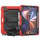 Mobigear SureGrip Xtreme Coque iPad Pro 12.9 Pouces (2020) Coque arrière en Plastique rigide,Silicone + Porte-crayon + Bandoulière + Support Amovible - Noir / Rouge