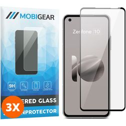 Mobigear Premium ASUS Zenfone 10 Verre trempé Protection d'écran - Compatible Coque - Noir (Lot de 3)