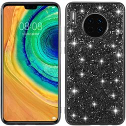 Mobigear Glitter Coque Huawei Mate 30 Coque arrière Rigide - Noir