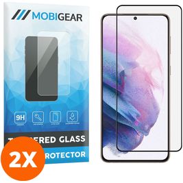 Mobigear Premium Samsung Galaxy S21 Plus Verre trempé Protection d'écran - Compatible Coque - Noir (Lot de 2)