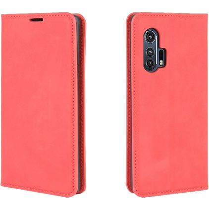 Mobigear Retro Slim Housse Motorola Edge Plus Etui Porte-Monnaie - Rouge