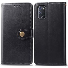 Mobigear Snap Button Housse OPPO A72 Etui Porte-Monnaie - Noir