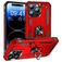 Mobigear Armor Ring Coque iPhone 16 Pro Max Coque arrière Rigide Anti-Chocs avec Anneau-Support - Rouge