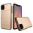 Mobigear Card Coque iPhone 11 Coque arrière Rigide Anti-Chocs avec Porte-Cartes - Or