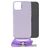 Mobilize Lanyard Gelly iPhone 15 Plus TPU souple Coque avec cordon - Pastel Purple