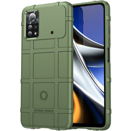Mobigear Rugged Shield POCO X4 Pro 5G TPU souple Coque arrière Antichoc - Vert