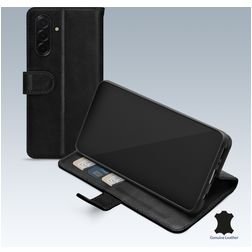 Mobilize Wallet Housse Samsung Galaxy A37 Etui en Cuir Véritable Porte-Monnaie - Noir