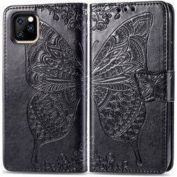 Mobigear Butterfly Housse iPhone 11 Pro Max Etui Porte-Monnaie - Noir