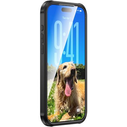 Valenta Full Cover Coque Transparente iPhone 18 Pro Coque arrière en Verre trempé Anti-Chocs - Transparent