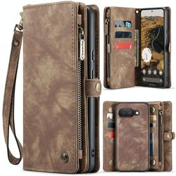 CaseMe 008 Housse Google Pixel 9a Etui avec Coque Détachable Porte-Monnaie - Marron