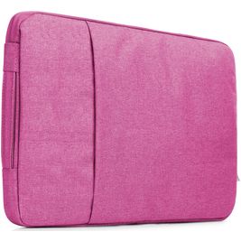 Mobigear Denim Zipper Pochette Ordinateur portable 13 - 14 Pouces Housse ordinateur - Rose
