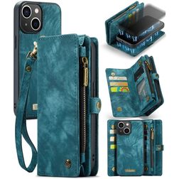 CaseMe 008 iPhone 13 Coque Étui 2en1 avec coque amovible Portefeuille - Bleu