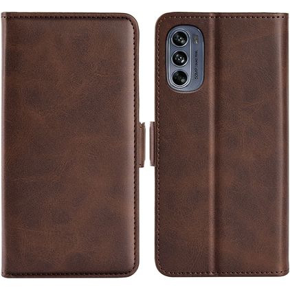 Mobigear Slim Magnet Motorola Moto G62 Étui Portefeuille - Marron