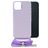 Mobilize Lanyard Gelly iPhone 14 Coque avec cordon en TPU Souple - Pastel Purple