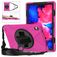 Mobigear SureGrip XGuard Coque Lenovo Tab P11 Plus Gen 1 Coque arrière en Plastique rigide,Silicone + Bandoulière + Support Amovible - Rose