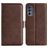 Mobigear Slim Magnet Housse Motorola Moto G62 Etui Porte-Monnaie - Marron