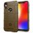 Mobigear Rugged Shield Coque Motorola One Power Coque arrière en TPU Souple Anti-Chocs - Marron