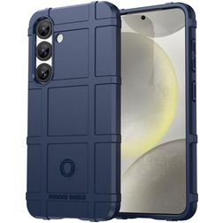 Mobigear Rugged Shield Coque Samsung Galaxy S25 Coque arrière en TPU Souple Anti-Chocs - Bleu