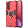 Mobigear Armor Ring Coque Xiaomi 12 Lite Coque arrière Rigide Anti-Chocs avec Anneau-Support - Rouge