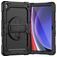 Mobigear SureGrip Xtreme Coque Samsung Galaxy Tab A11 Plus Coque arrière en Plastique rigide,Silicone + Bandoulière + Support Amovible - Noir