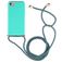 Mobigear Lanyard iPhone SE (2022) Coque avec cordon en TPU Souple - Turquoise