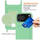 Mobigear Lanyard Card iPhone 17 Pro Coque avec cordon en Silicone et Porte-Cartes - Vert