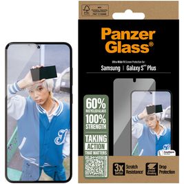 PanzerGlass Ultra-Wide Fit Samsung Galaxy S25 Plus Verre trempé Protection d'écran - Compatible Coque