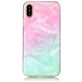 Mobigear Marble Coque iPhone XS Coque arrière en TPU Souple - Rose / Turquoise